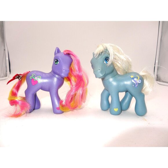 MLP Star Beam My Little Pony Figure Blue Sparkle Nose Stars Bumble Berry 2002 - Picture 1 of 10